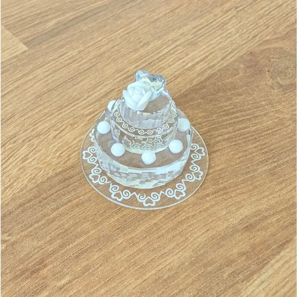Swarovski Wedding Cake 995052 Vintage Crystal Glass Figurine Miniature Ornament